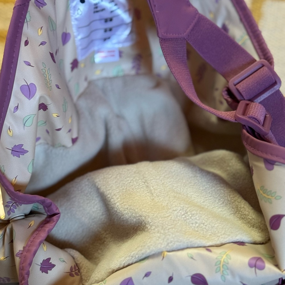 Lupilu Kids Purple Leaf Print Overalls Snow Bib - Picture 3 of 5